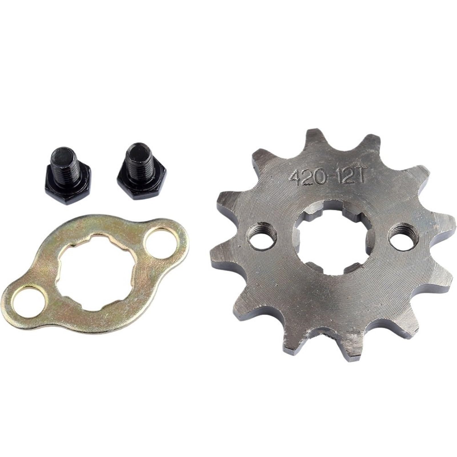 NKURTPC Motorcycle Sprocket 420 10/12/13/14/15/16/17/18/19 Tooth Front Engine Sprocket 17mm For 70cc 110cc 125cc Pit Dirt Bike(12T)