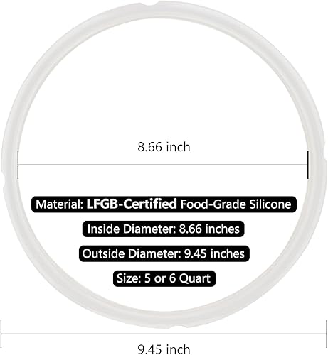 Miniatura 2 de ZLR Anillos de sellado de silicona compatibles con ollas a presión de 6 cuartos de galón  3 anillos de sellado de junta de silicona de repuesto para