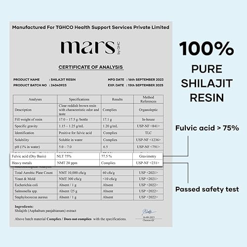 Miniatura 5 de Mars Pure Himalayan Shilajit (resina) - 0.53 oz  Resina Shilajit orgánica pura procedente del Himalaya  Fuerza, resistencia, inmunidad  Good Health