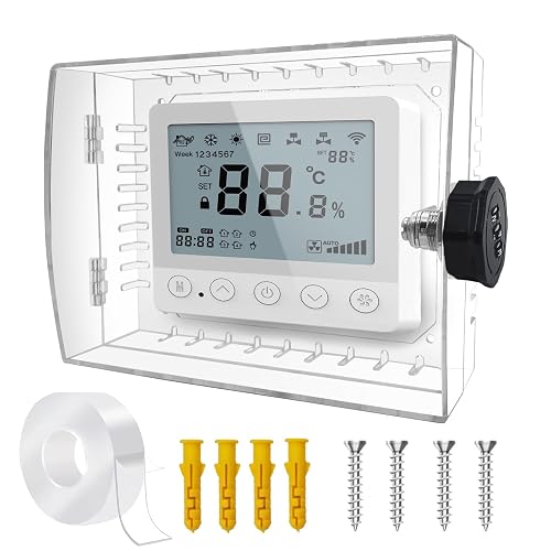 Thermostat Lock Box,Thermostat Cover with Lock,PC Wall Thermostat Lockbox,Fits Thermostats 4.8' H x 6' W or Smaller,Main