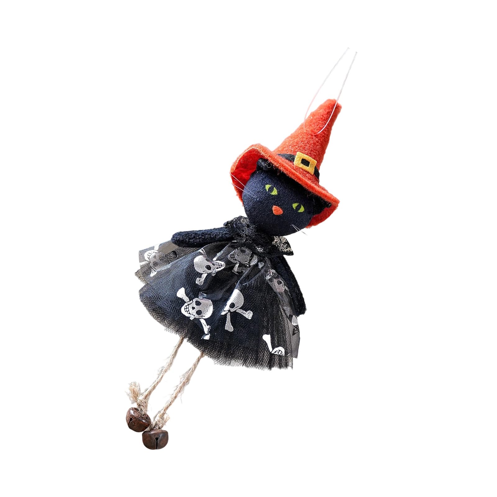 Msioytog B Festival Cloth Halloweens Hanging Ornament With Witch Lack Cats Pumpkin Phantoms Design For Indoor Outdoor Home Decoration Scary Eerie Cartoon Door Ells