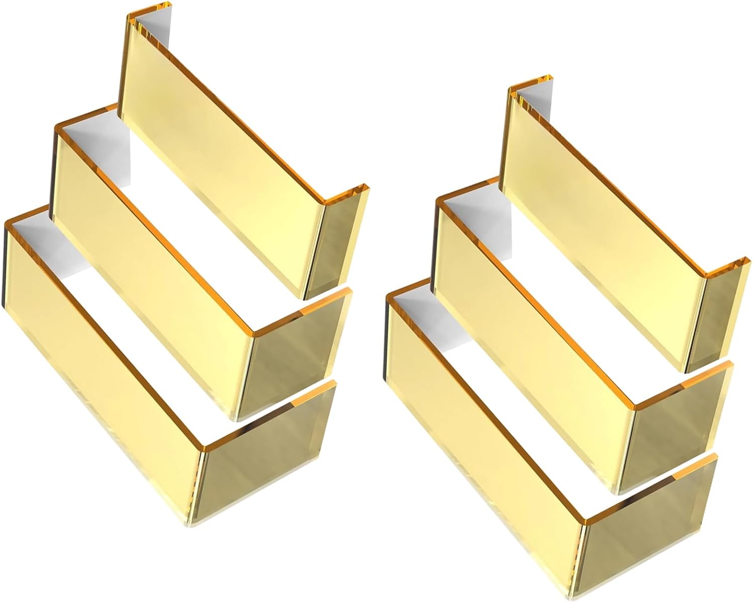 6 Pieces Acrylic Rectangular Risers Stackable and Easy to for Jewelry Art Exhibits and Cake Displays Display Risers