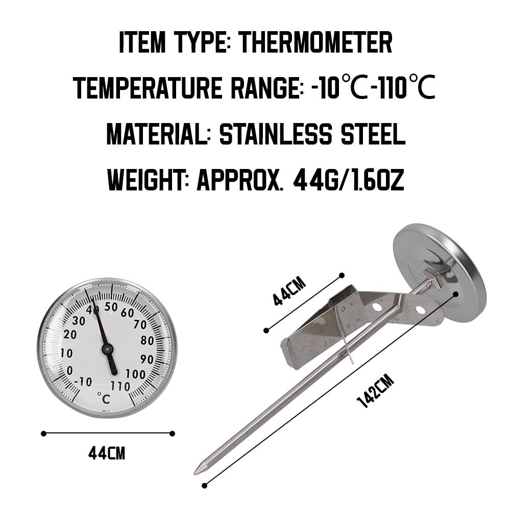 Sunicon Instant Read Dial Thermometer, Stainless Steel Food Thermometer with Probe, Meat Thermometer for Turkey, Beef, Milk, Tea, Coffee