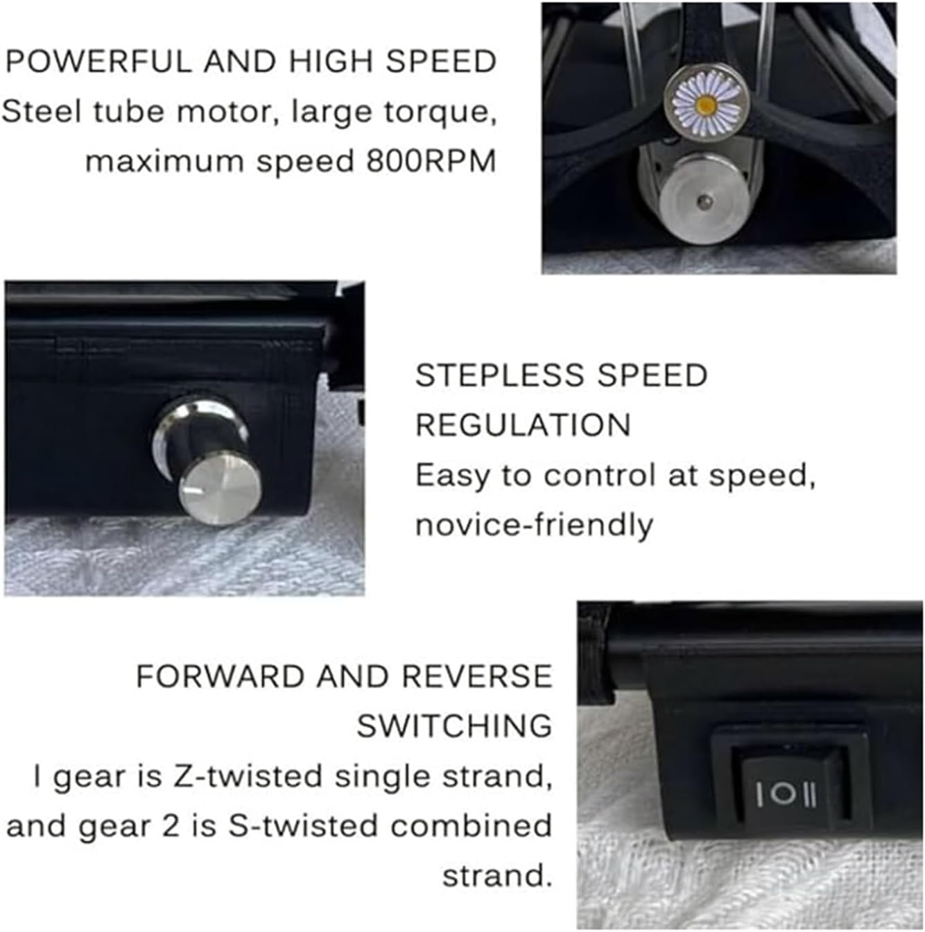 Wool Yarn Winding Machine, Automatic Yarn Winder, Electric Spinning Wheel, Max Speed 800rpm /Min, Positive Reverse Switching, for Yarn Weaving