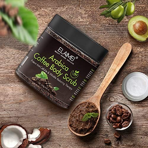 Natural Coffee Scrub with Organic Coffee Body Scrub, Best Acne, Anti Cellulite and Stretch Mark treatment, Spider Vein Therapy for Varicose Veins & Eczema