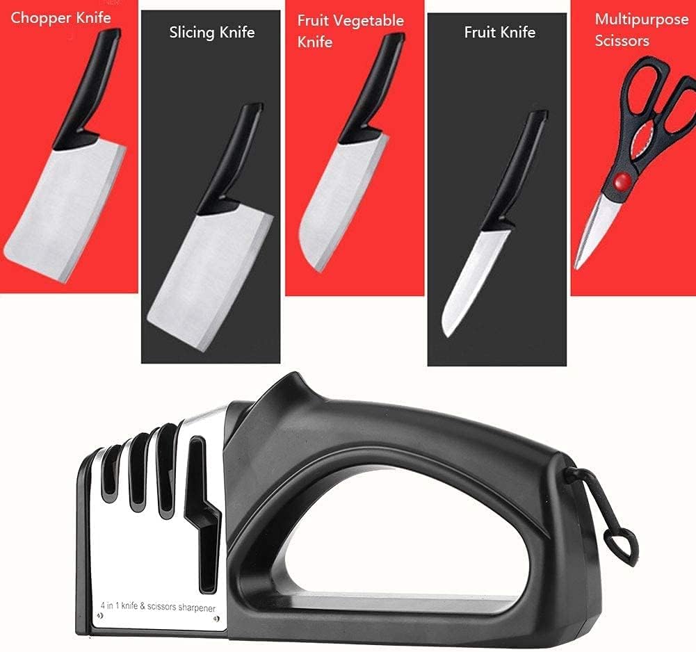 4-in-1 [4 stage] Knife Sharpener, Kitchen Knife Sharpener Really Works for Ceramic and Steel Knives