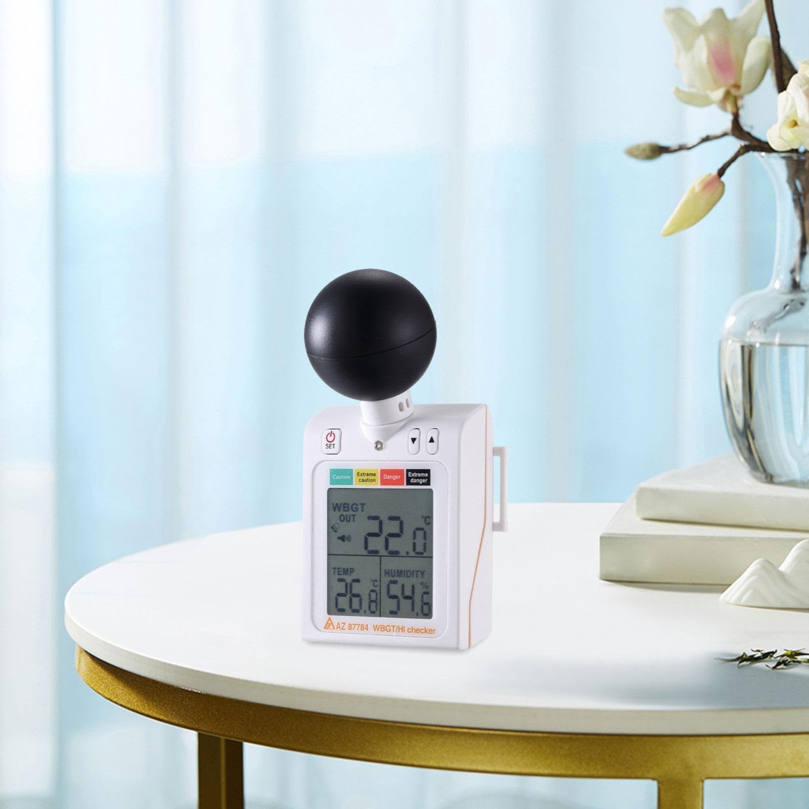 predolo Thermomètre et Hygromètre Numérique Simple à Boule Noire (WBGT)