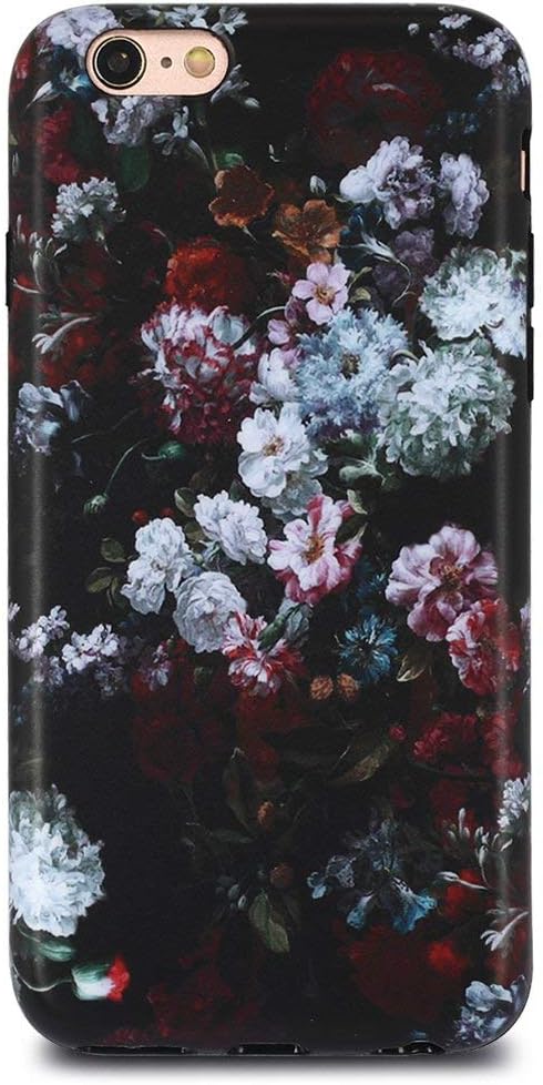 iPhone 6S Plus Case for Girls/iPhone 6 Plus Floral Case, GOLINK Matte Floral Series Slim-Fit Anti-Scratch Shock Proof Anti-Finger Print Flexible TPU Gel Case for iPhone 6s/6 Plus -Camellia