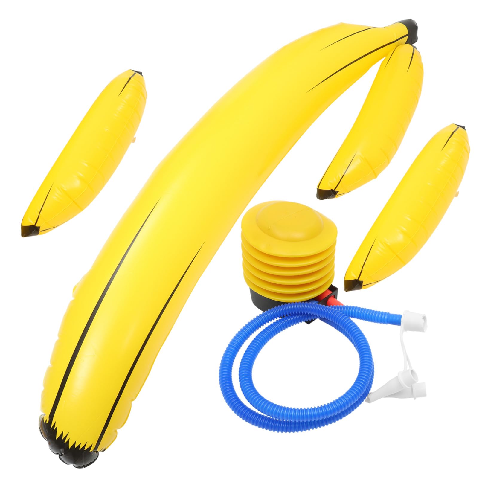 Banane Gonflable Piscine Jouet de Fête PVC Résistant Flottant avec Pompe Pied
