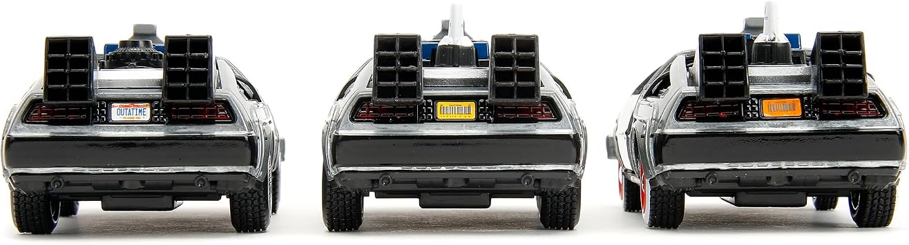Jada Delorean 9333399314R00 1:32 Ölçek 40. Yıl Dönümü Trilogy Metal Gövdenin İkonik Modelleri Resmi Lisanslı Ürün