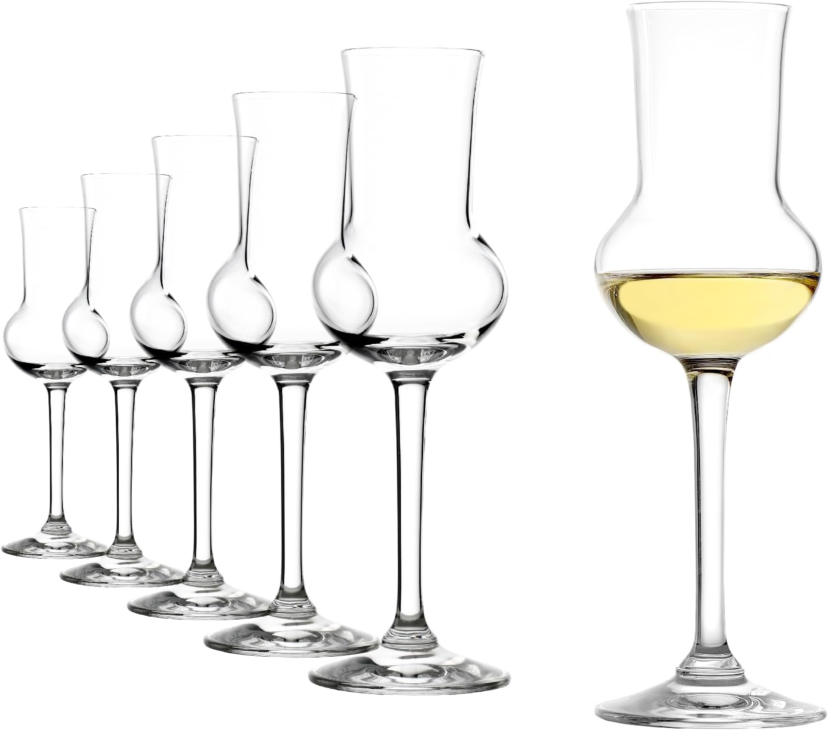 Stölzle Lausitz Set of 6 Grappa Bar Glasses (PROFESSIONAL). Dishwasher Safe Liquor Glasses (3 fl oz). Aperitif Glasses made from Lead-free Crystal Glass - Genuine Stolzle Glasses for Pomace Brandies