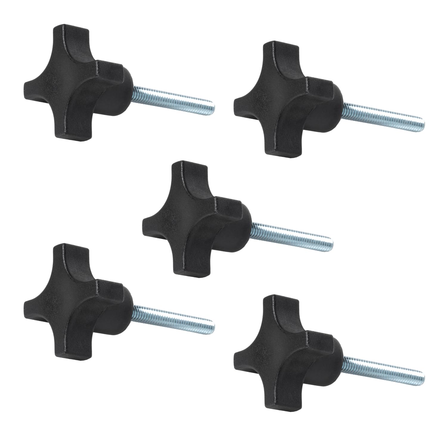 Boutons à goujon PowerTec QNB3011 à serrage 4 points noir filetage 6,35 mm de long