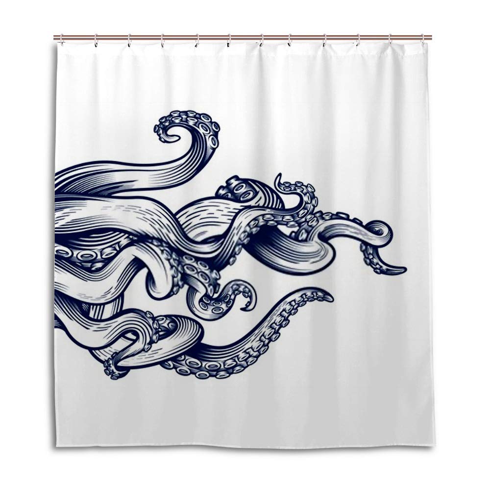 Rideau de douche tentacles d'une pieuvre pour salle de bain moderne