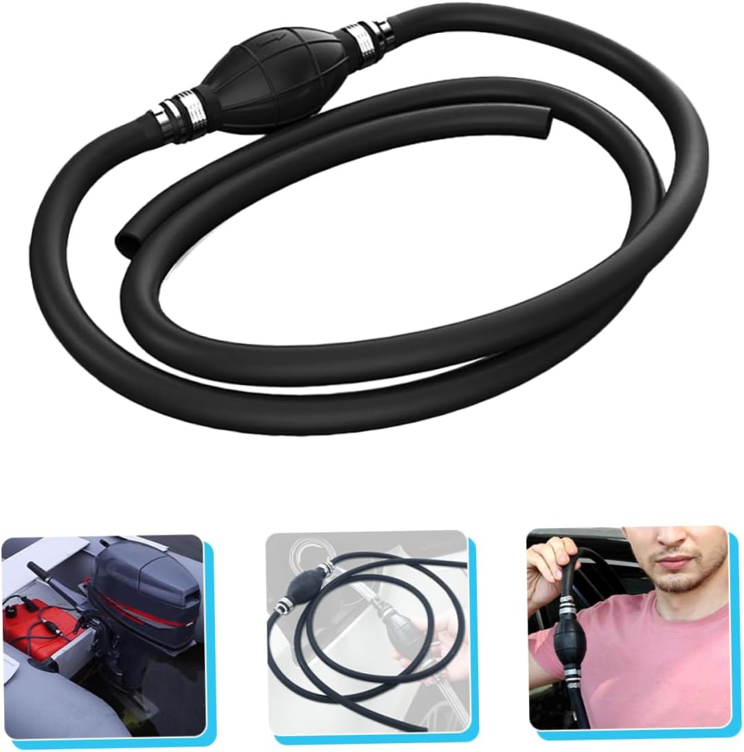 ULTECHNOVO High Flow Manual Car Fuel Transfer Pump Hose Rubber Siphon Hand Pump for Gas and Water for Car Accessories and Fish Tank Use