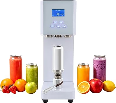 Can Sealing Machine 370W, Semi-Automatic Manual Can Sealer Machine, 2.17" Soda Can Sealer With Smart Counter&Led Display, Adjustable 4.53"/6.69" Height For PET Plastic&Aluminum Cap White
