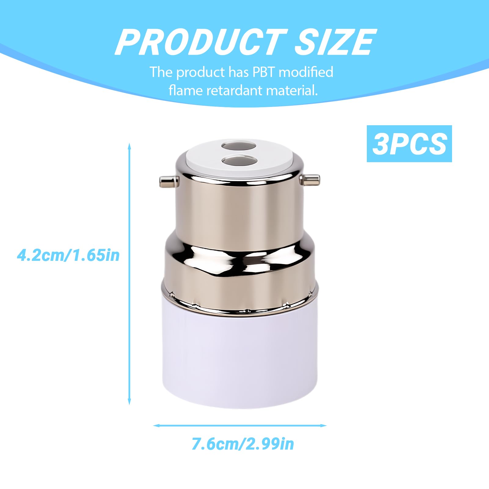 3 PCS B22 to E14 Socket Converter, Light Bulb Adapter, Bayonet to Small Screw Converter, BC to SES Converter, Heat Resistant - Image 2