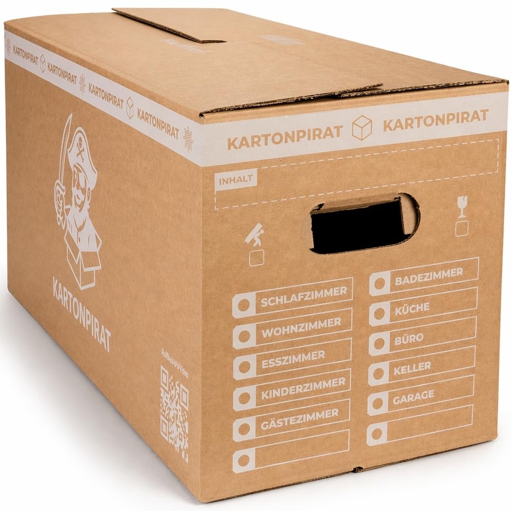 Umzugskartons 62x30x33 cm zweiwellig stabil bis 40 kg verstärkte Griffe stapelbar (20 Stück)