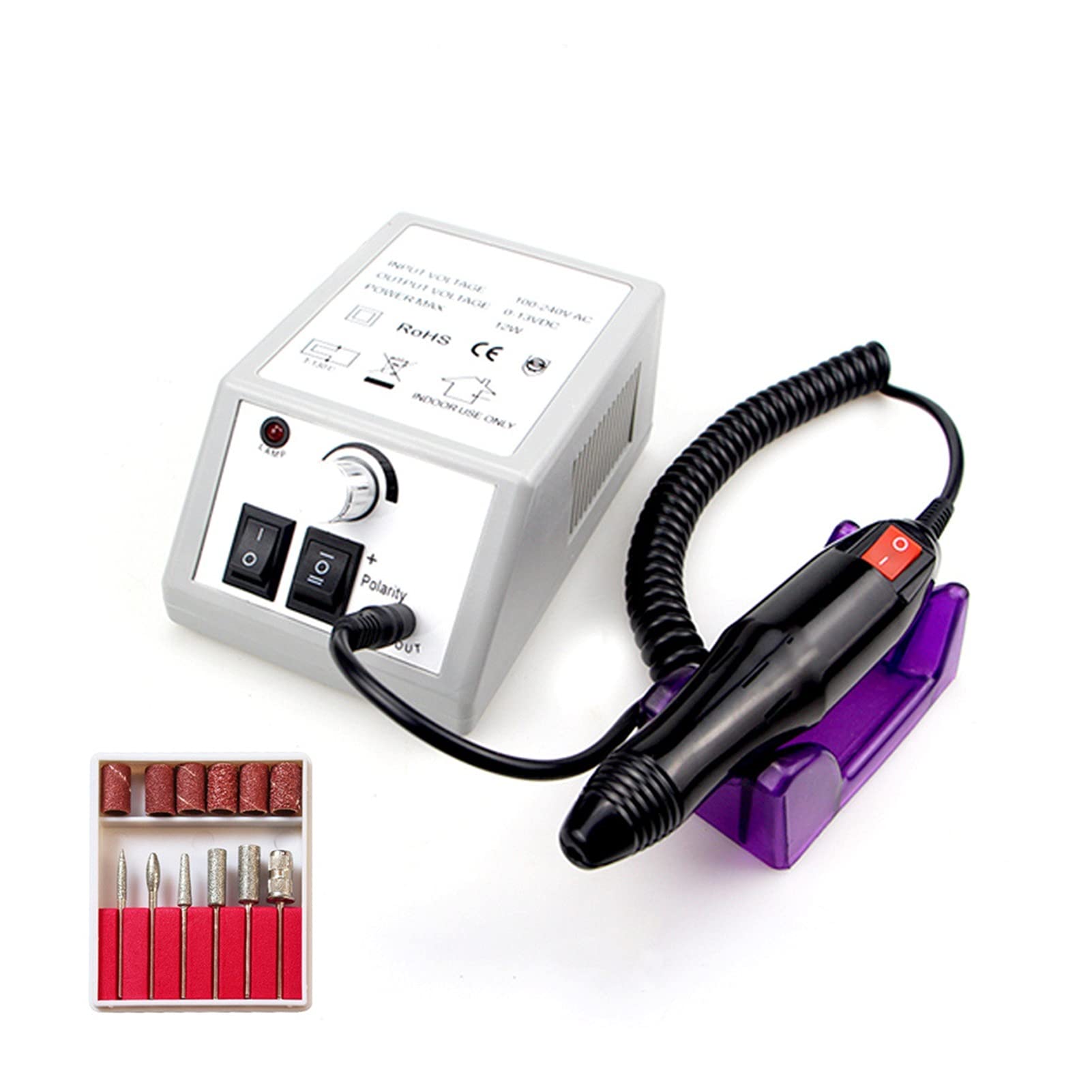 Wiertarka do paznokci Elektryczna maszyna do manicure 32W wiertarka paznokci 3500 0PM. Frezarki frezarki salon z obrotowym wyświetlaczem prędkości(2000)