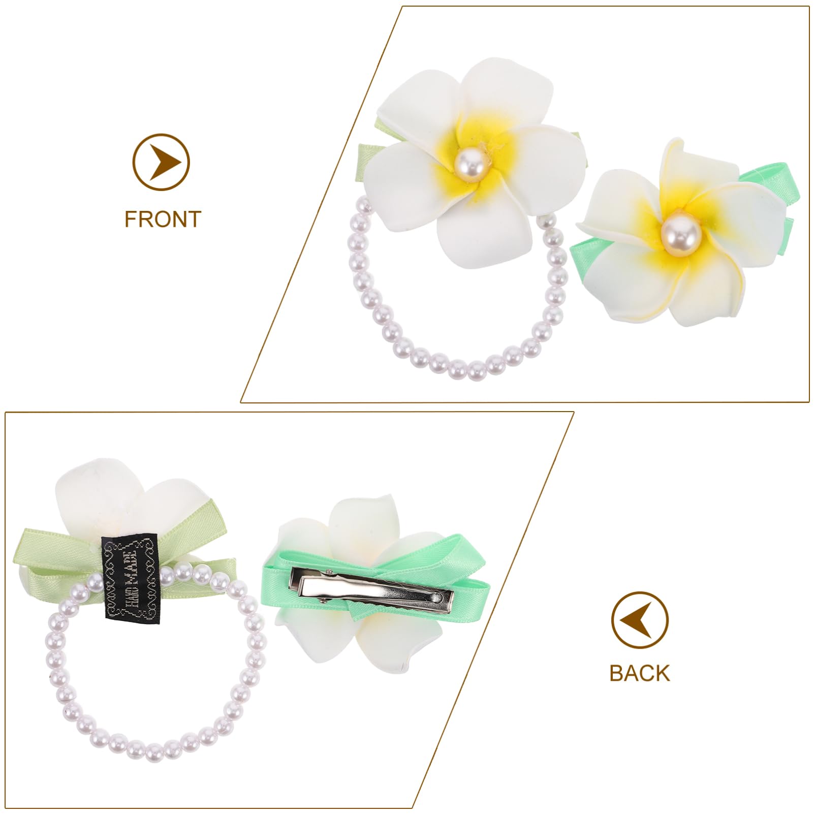 Pince à Cheveux Fleur Hawaïenne 2 Pièces pour Femmes, Élégante