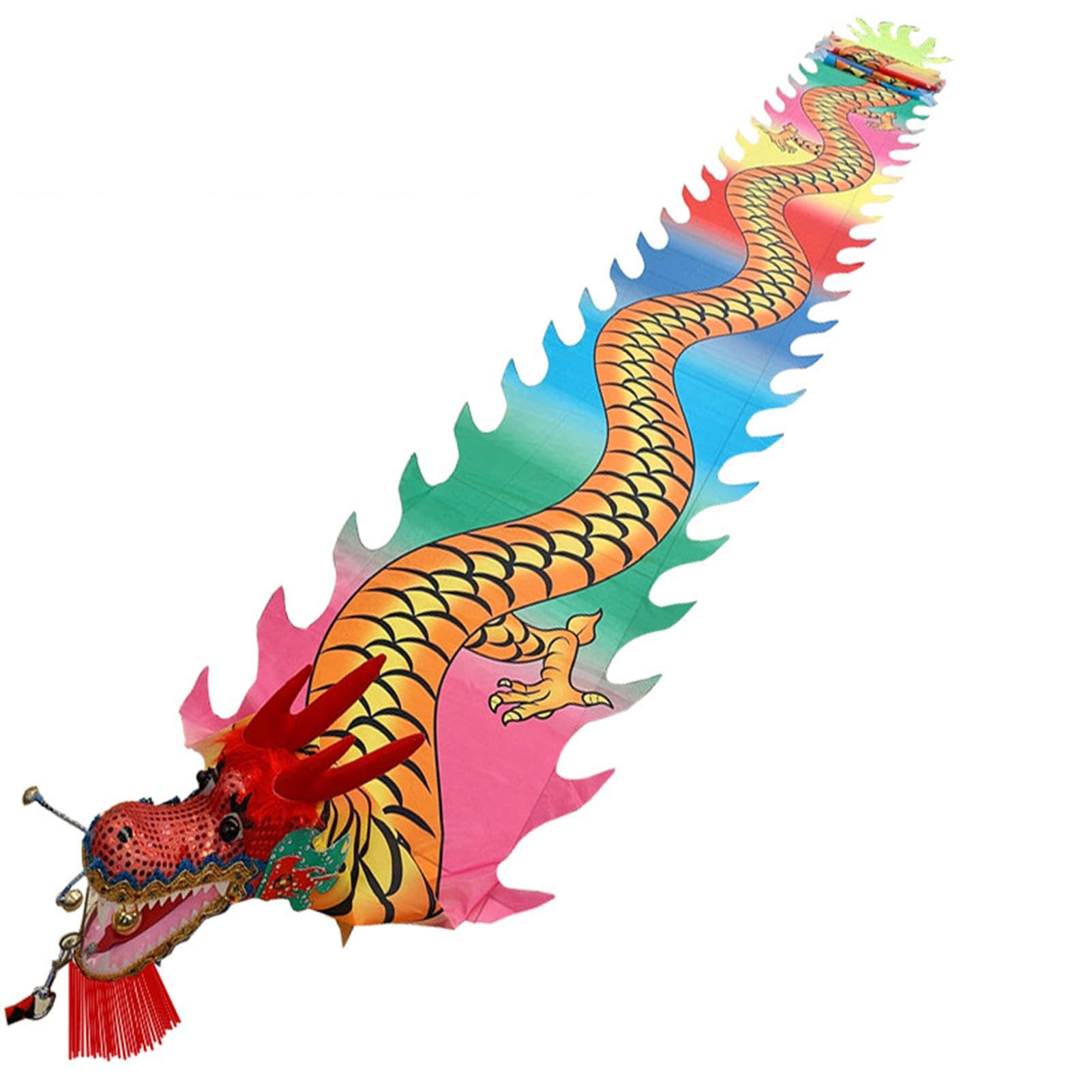 Nastro Dragon Poi for Bambini Adulti, Giocattolo Fitness all'aperto con Streamer Drago di Seta Cinese