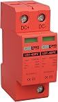 2P 40KA Protecteur de surtension DC 1000V Solaire PV Appareil d'arrêt de foudre pour Rv, Système de protection contre la foudre à domicile 35mm DIN Montage ferroviaire (2pcs)