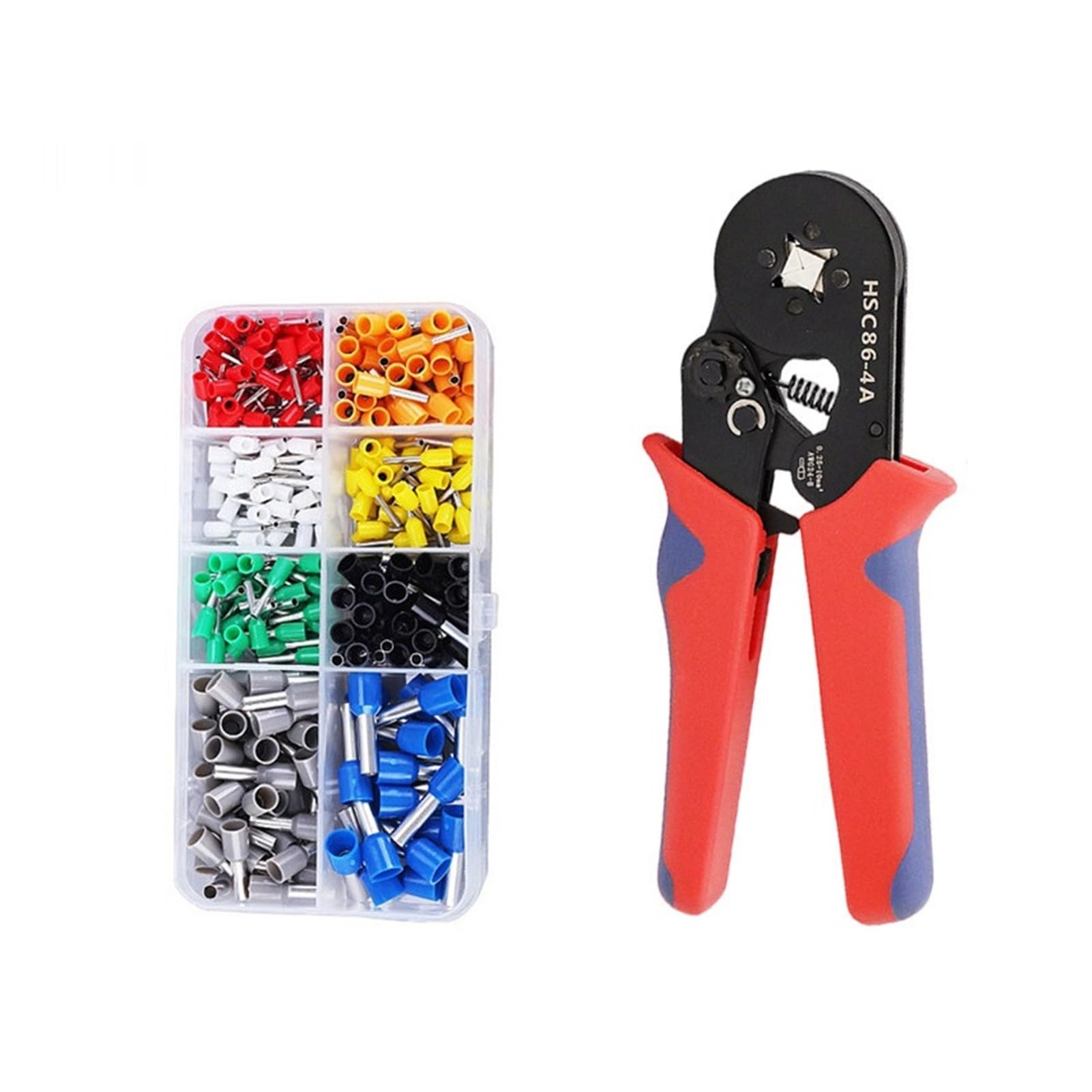 Corelix 300Pcs And 86-4A Tubular Crimping Terminal And Crimping Pliers Combination Set For Electrical Wiring(300Pcs And 86-4A)