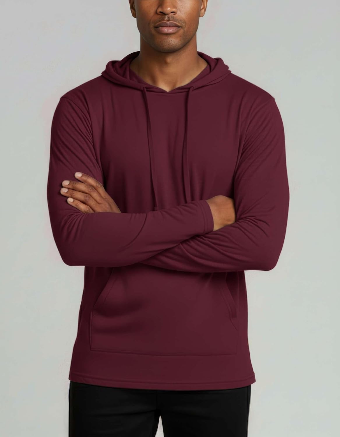 Real Essentials 3 Pack: Men's Cotton Lightweight Casual Pullover Drawstring Hoodie With Pocket (Available In Big & Tall) - Image 3