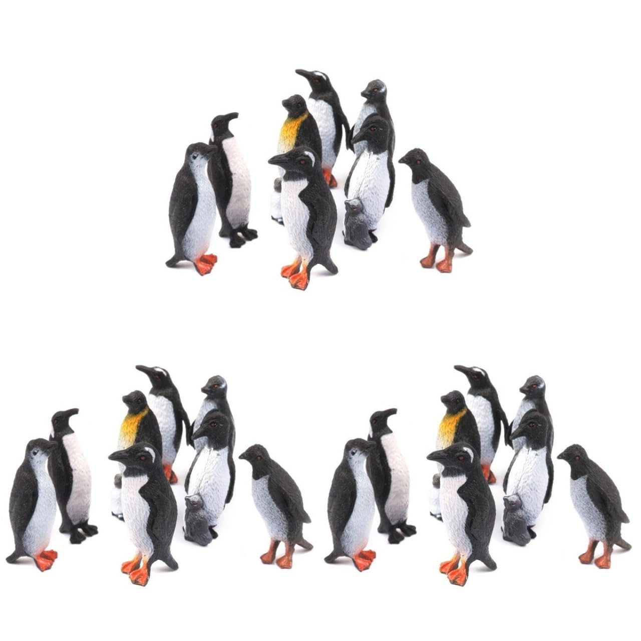 VICASKY 24 pcs Penguin Toy Arctic Animals Toys Penguins Mini Cake Decorations Figures Artic Winter Topper Bath Children Animal Igloo Kids Snow Plastic Rubber Figure Figurines Large Resin