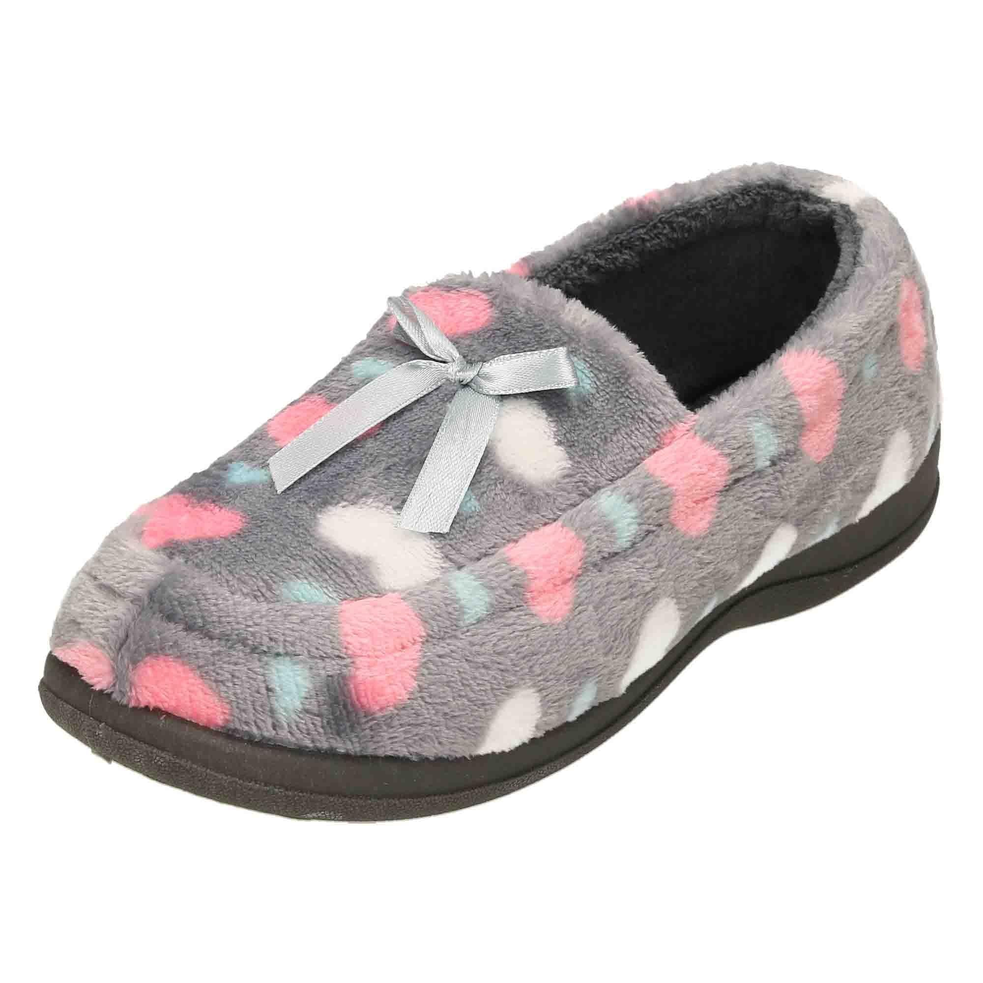 jwfMoccasin Wide Fit Memory Foam Slippers Grey Dr Lightfoot House Shoes