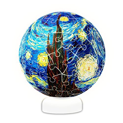 Pintoo 3D Plastic Puzzle Sphere Light for Adults 60 Piece - Vincent Van Gogh The Starry Night, June 1889 [J1013]