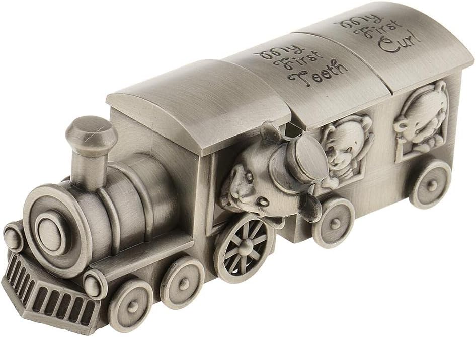for Kids: Retro Train Baby Tooth Curl Holder Box - Precious Keepsake and Unique Gift for Baby Shower, Christening or Birthday Party
