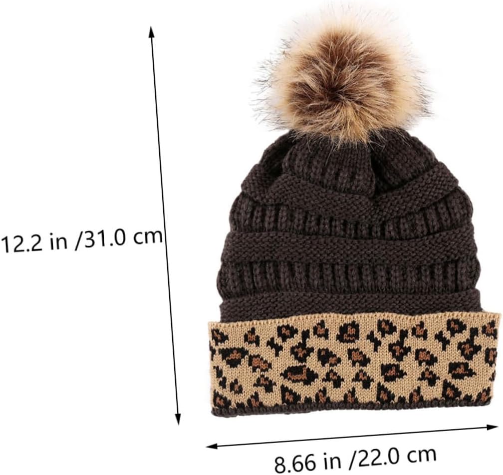 Xmas Leopard Warm Knitted Hat, Delicate Beanie Winter Outdoor Accessory image 2