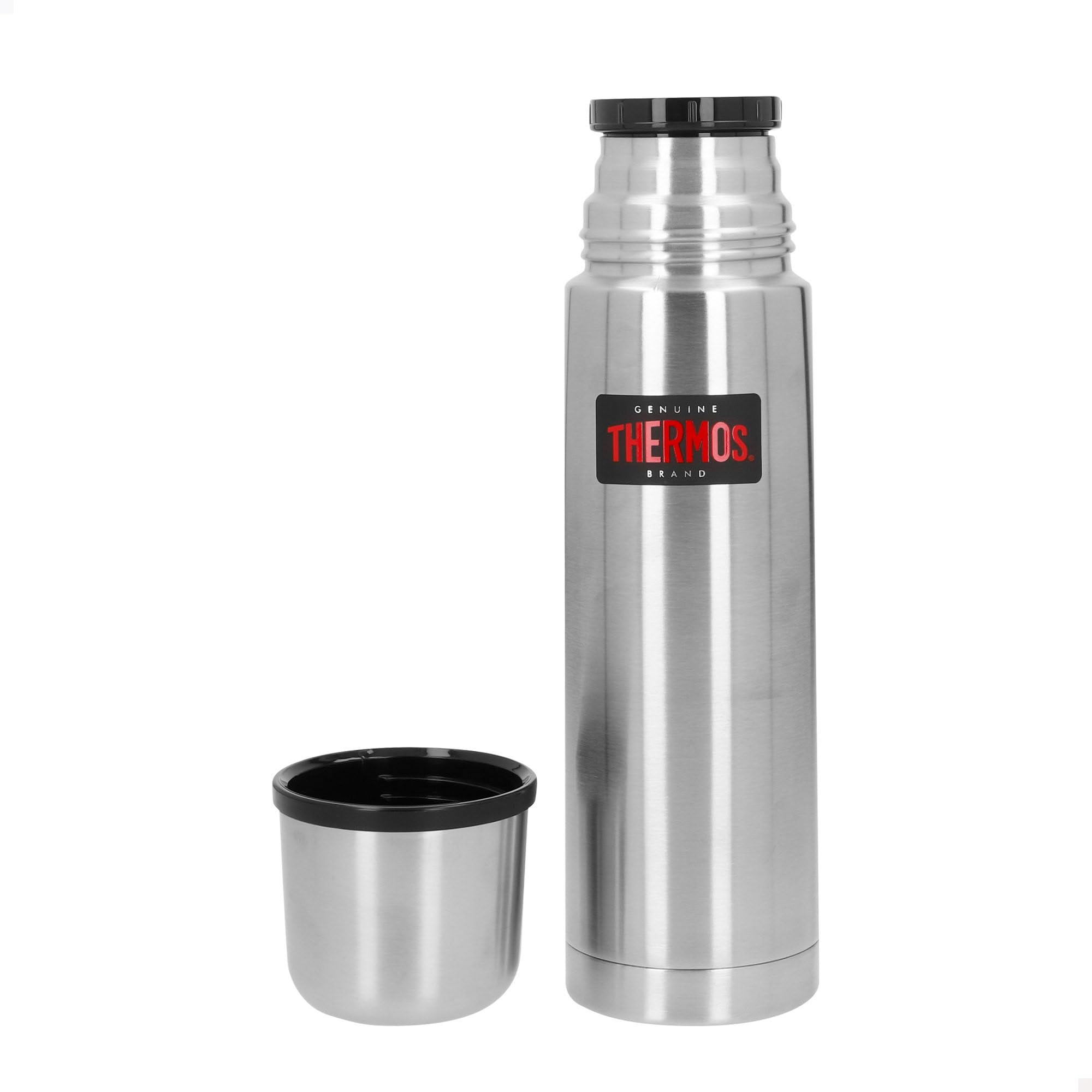 THERMOS Light & Compact Getränkeflasche 0,50 l – Edelstahl matt, silber, spülmaschinenfest