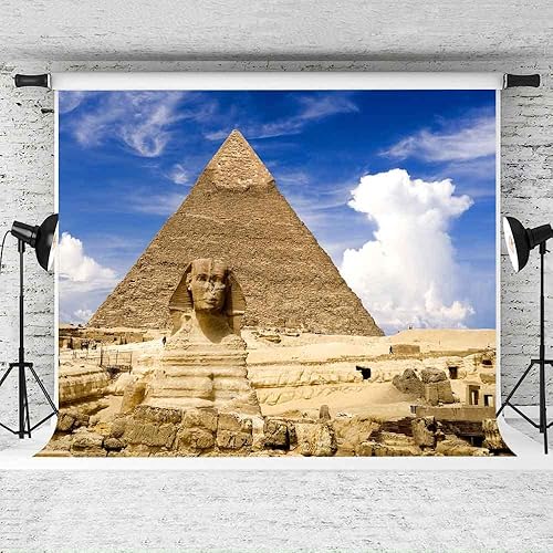 Miniatura 3 de EOA - Telón de fondo de pirámide egipcia de 7 pulgadas de ancho x 5 pies de alto, para fotografía, fondo de esfinge egipcia de Androsphinx, sesión