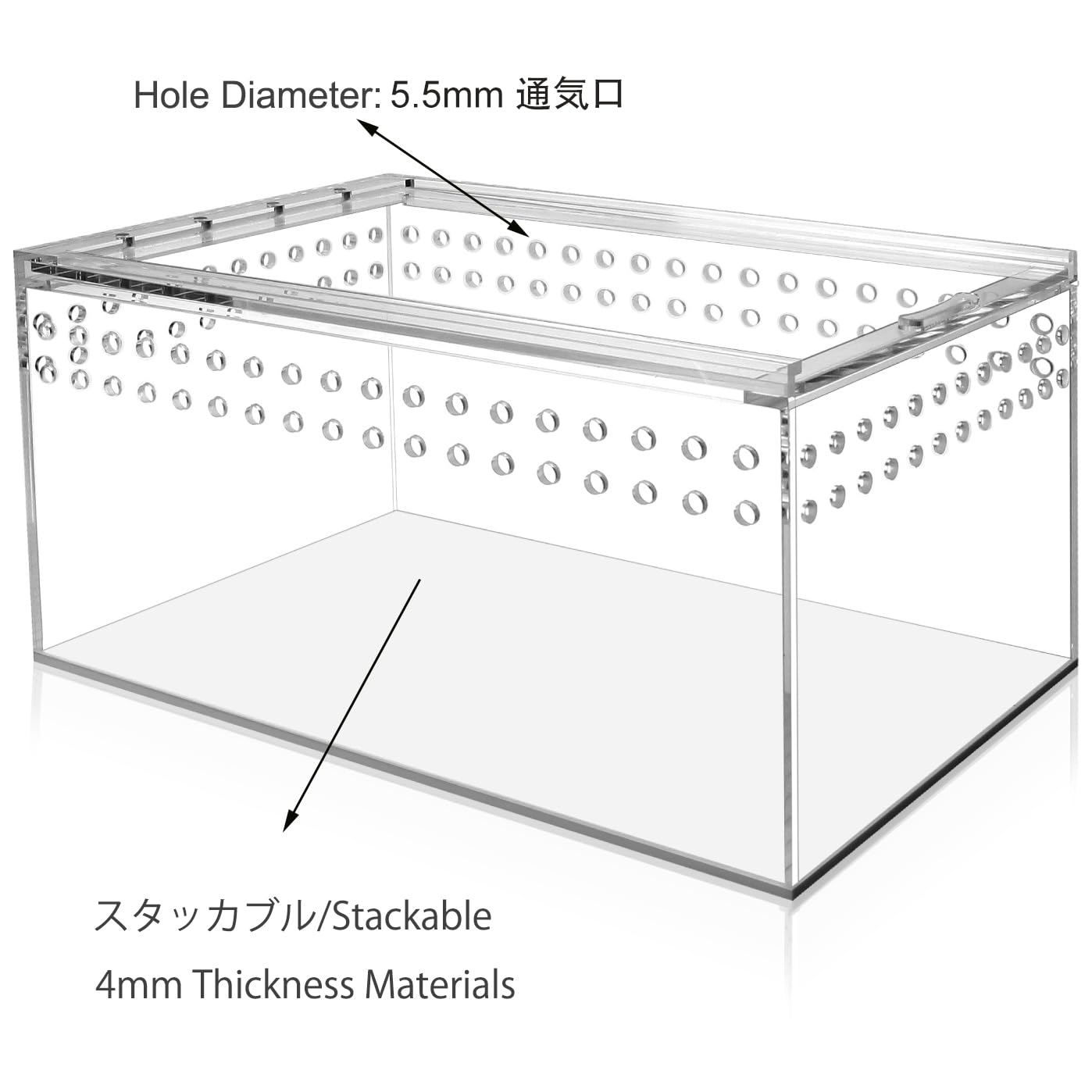 Amazon | 通気性 爬虫類 飼育ケース 透明 アクリルケージ 小動物
