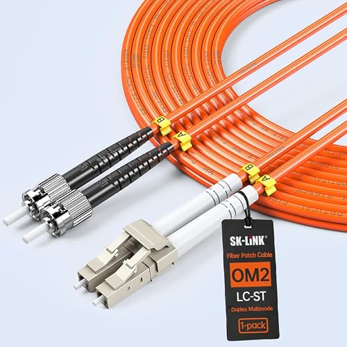 SK-LINK OM2 LSZH LC to ST UPC Fiber Optic Patch Cord 2m/7ft Duplex 50/125μm
