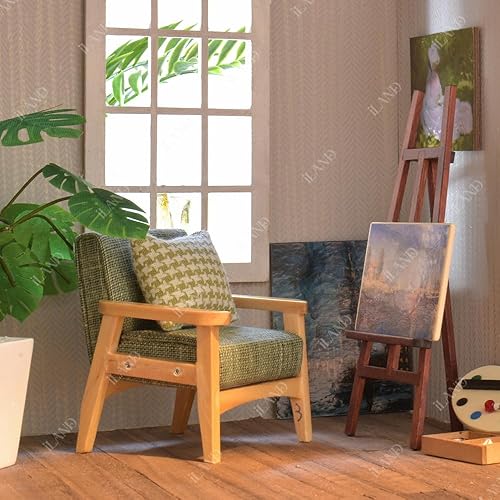 Miniatura 4 de iLAND Juego de muebles de casa de muñecas a escala 112 de sala de estar de casa de muñecas azul cielo