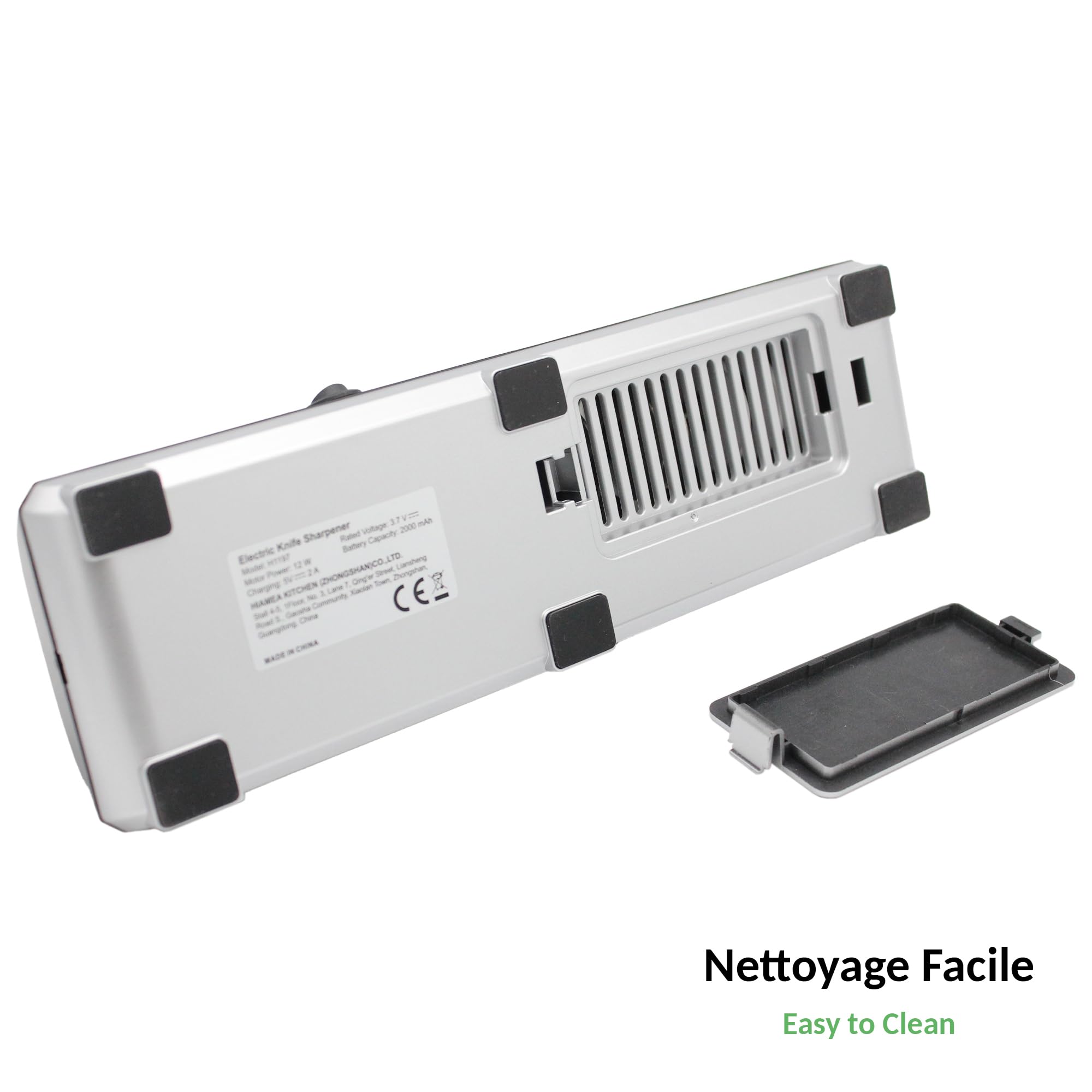 FISHTEC Aiguiseur Couteaux Rechargeable - Affûtage & Polissage Lames Acier et Céramique - 6 Disques Diamantés - Antidérapant - Nettoyage Facile - USB