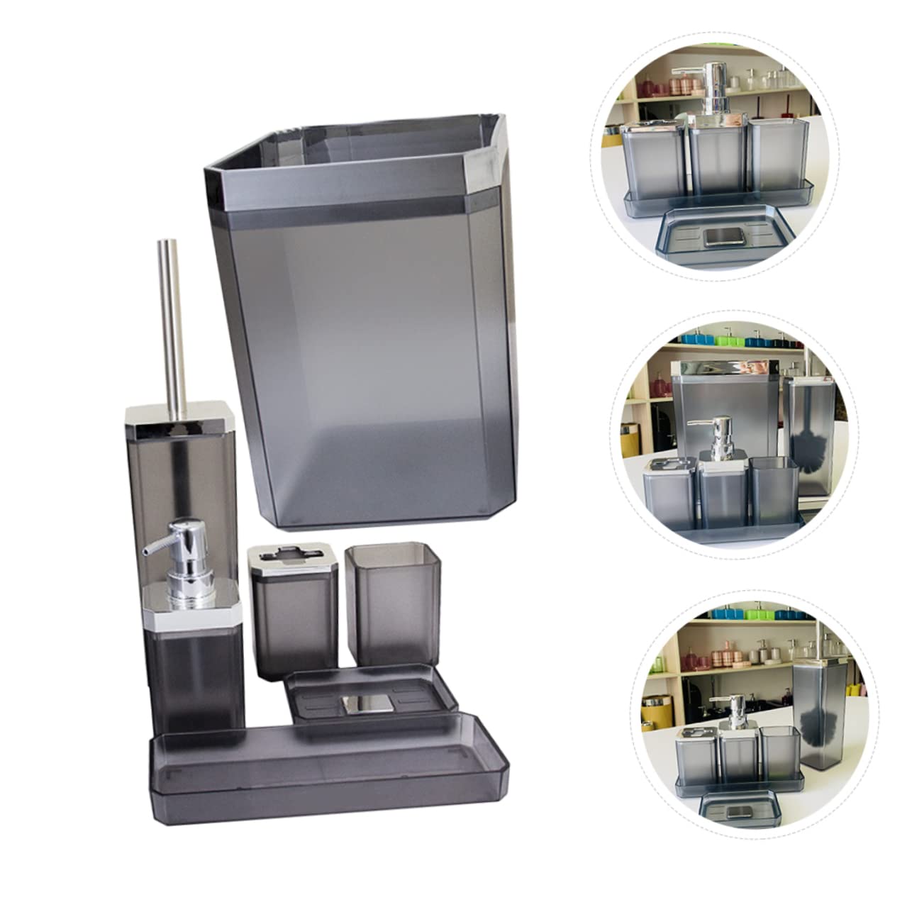 Alipis Juego de Accesorios para Baño de Acero Inoxidable, Organizador Multifuncional Elegante para Cepillos de Dientes y Dispensador de Loción, Adecuado para Hotel
