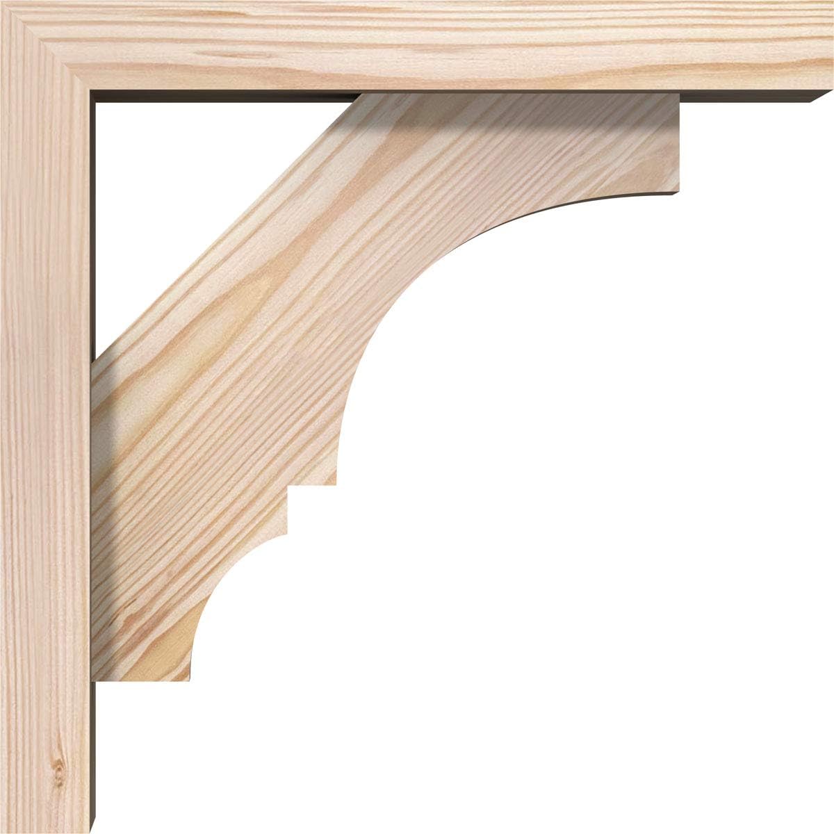 Ekena Millwork BKT0402X14X14BOA05SDF Balboa Block Bracket, 14" D x 14" H Rustic Wood, 3 1/2"W Douglas Fir (Smooth)