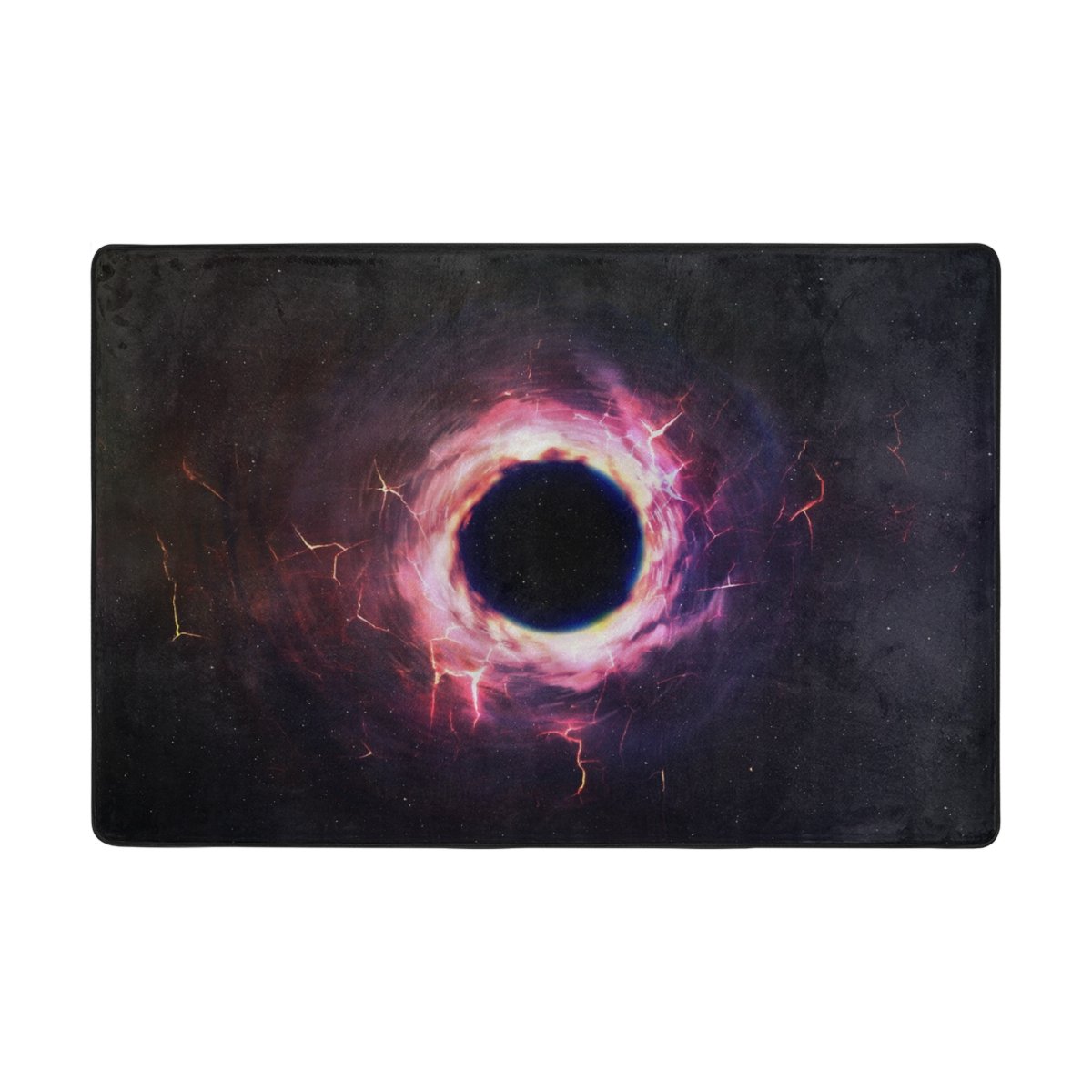 U Life Black Hole Star Galaxy Large Area Rug Runner Floor Mat Carpet for Entrance Way Doorway Living Room Bedroom Kitchen Office 36 x 24 & 72 x 48 Inch 3 x 2 & 6 x 4 Feet