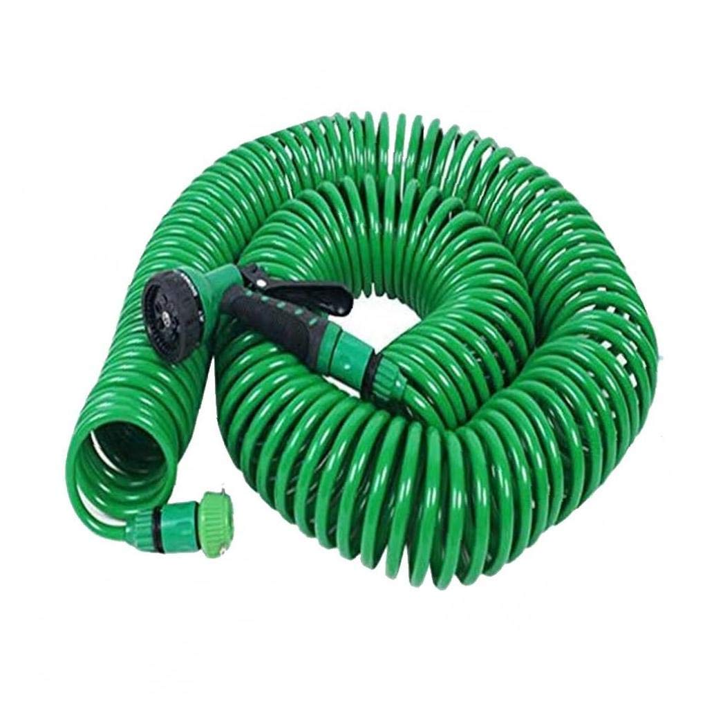 Manguera de jardín extensible telescópica en espiral EVA de 15 m para el hogar, jardín, patio, limpieza de tuberías de riego