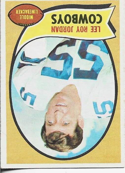 Lee Roy Jordan 1970 Topps Card #71 - Unsigned Football Cards