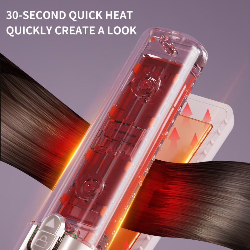 Plancha y rizadora de cabello 2 en 1 inalámbrica y portátil miniatura 7