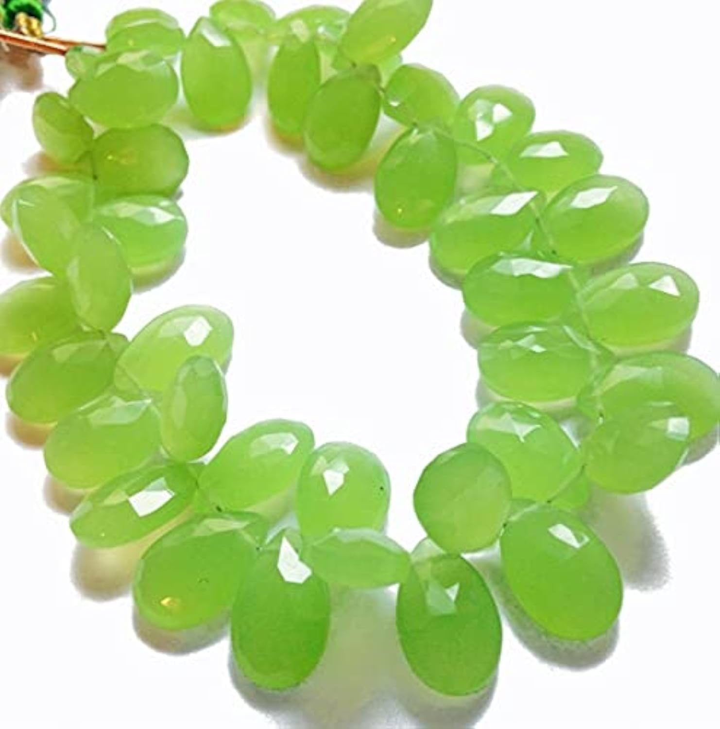 Chalcédoine verte en briolettes facettées 9x14mm perles pour bijoux DIY
