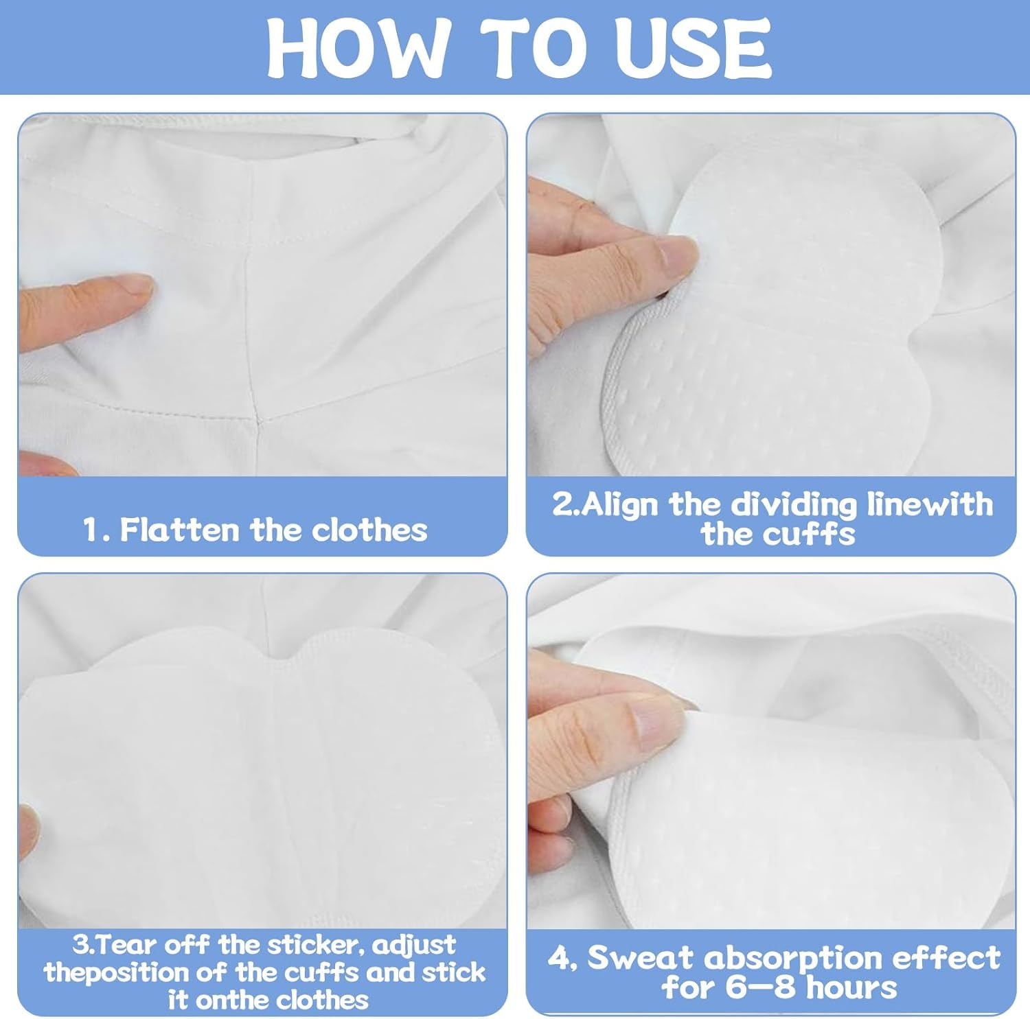 80 Piezas Almohadillas Sudor Axilas, Desechables Almohadillas Absorbentes con 10 Parches para el cuello, Cómodo y Invisible, Antisudor Axilas para Hombres Mujeres