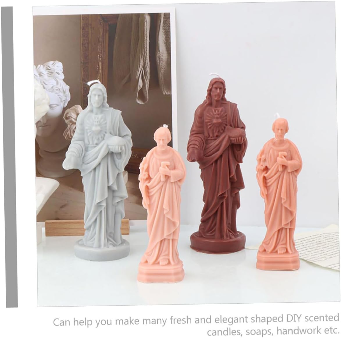 Jesus Shaped Silicone Candle Mold DIY Small Handmade Soap and Scented Candle Making Mold for Religious Craft Supplies