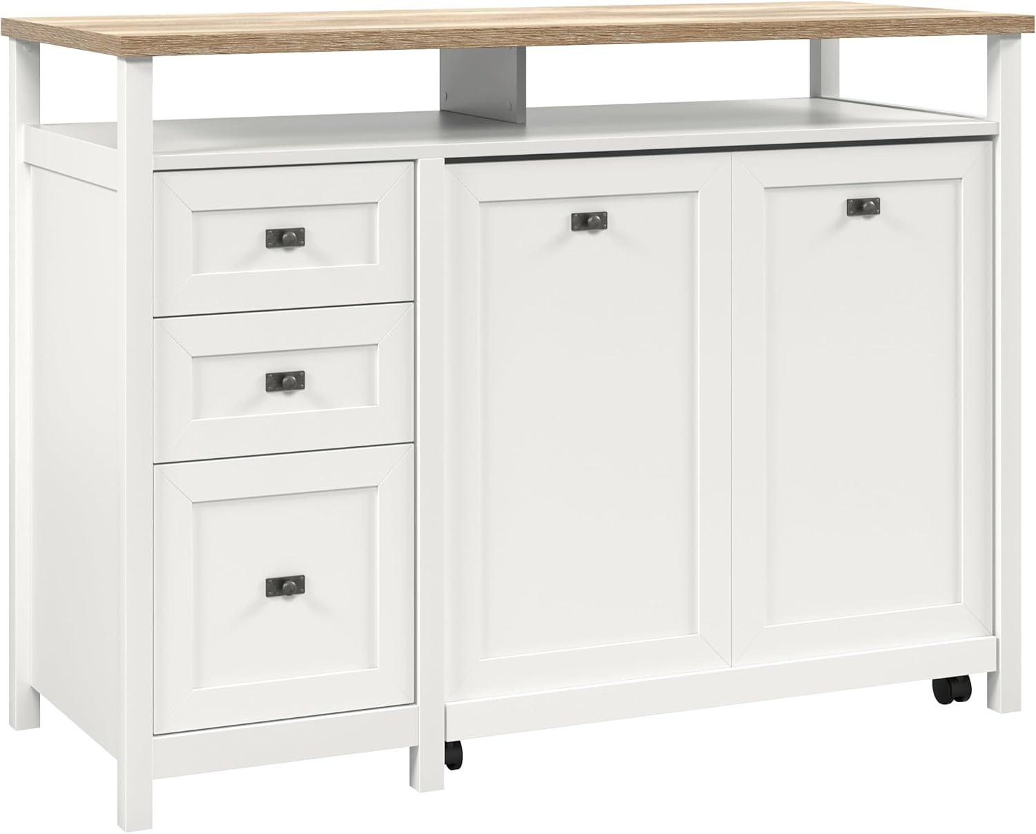 Sauder Cottage Road Credenza Desk, White Finish