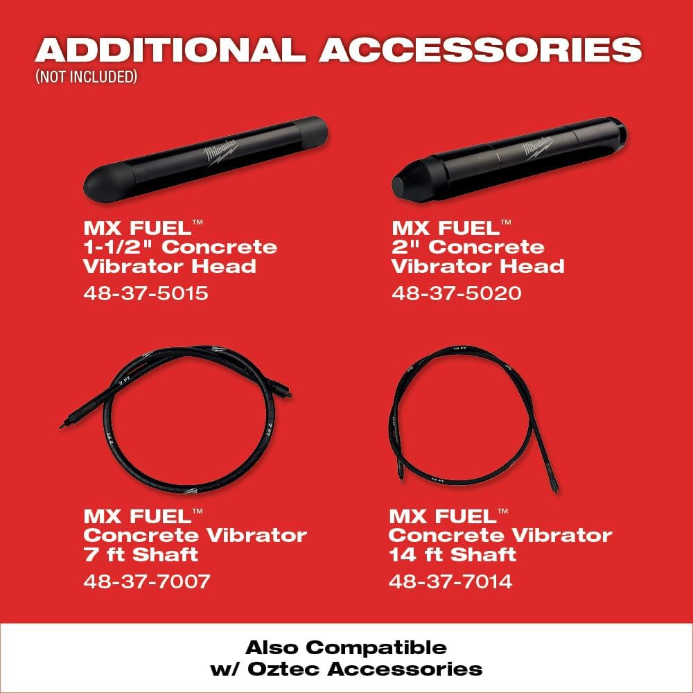 Milwaukee MXF371-2XC MX FUEL Brushless Lithium-Ion Cordless Backpack Concrete Vibrator Kit (6 Ah)