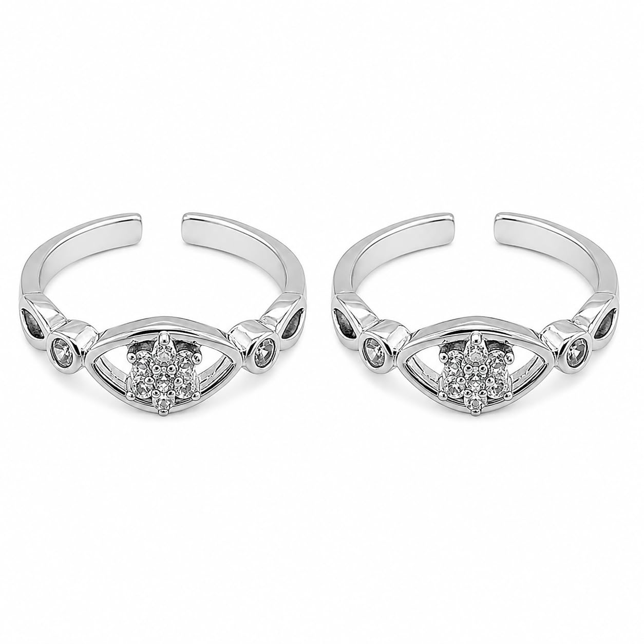 sahiba gems 925 Sterling Silver Designer Toe Rings for Women | Band Bichiya | Pair of 2 | Lightweight & Skin Friendly I Not Turn Black-picture-34
